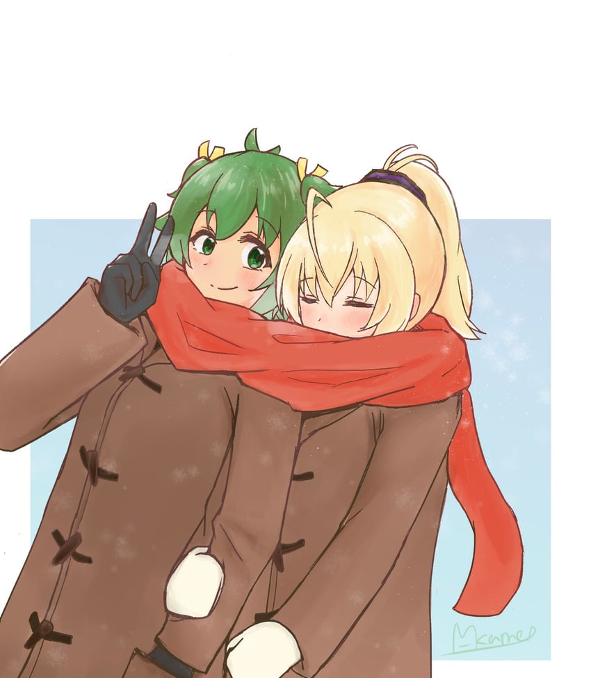 ando tazusa and yoshimura thi mai (assault lily) drawn by marukame_ten