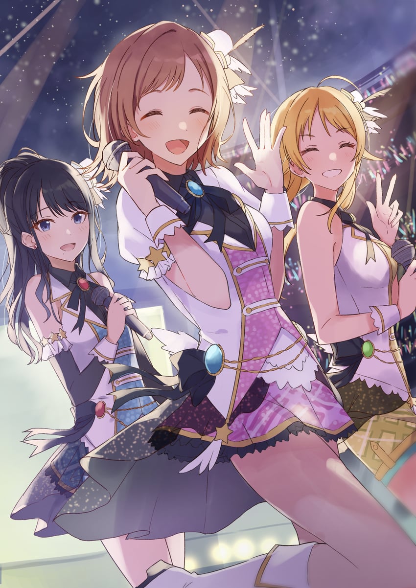 hachimiya meguru, sakuragi mano, and kazano hiori (idolmaster and 1 more) drawn by hal_ogura