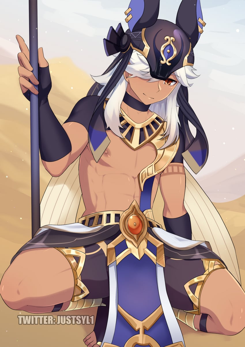 cyno (genshin impact) drawn by justsyl