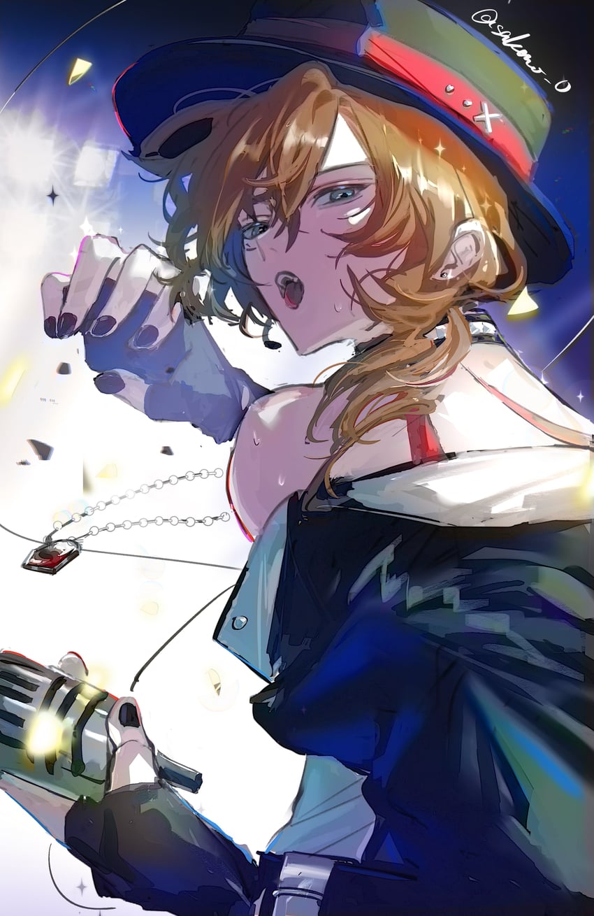 nakahara chuuya (bungou stray dogs) drawn by sakura-zero