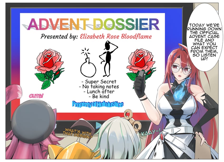 nerissa ravencroft, raora panthera, gigi murin, cecilia immergreen, and elizabeth rose bloodflame (hololive and 1 more) drawn by the_raineman