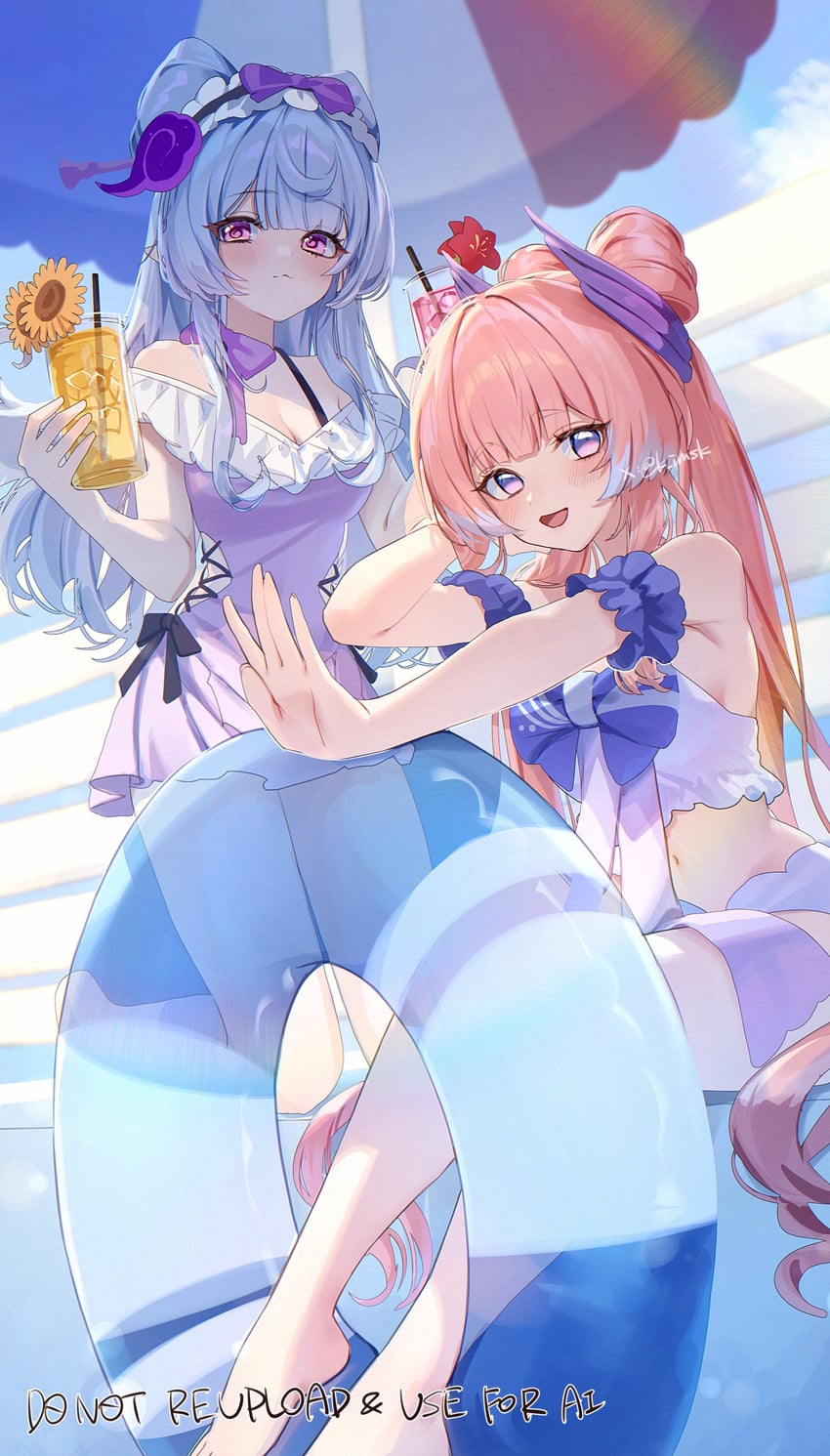 sangonomiya kokomi and yumemizuki mizuki (genshin impact) drawn by imasaki_kei