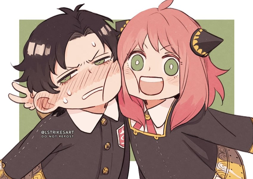 anya and damian desmond (spy x family) drawn by lightningstrikes