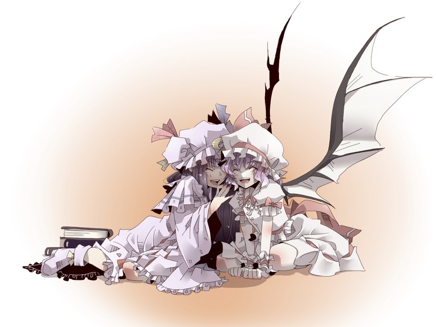 remilia scarlet and patchouli knowledge (touhou) drawn by sakira_(chesed)