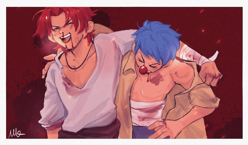 shanks and buggy the clown (one piece) drawn by vamos_mk