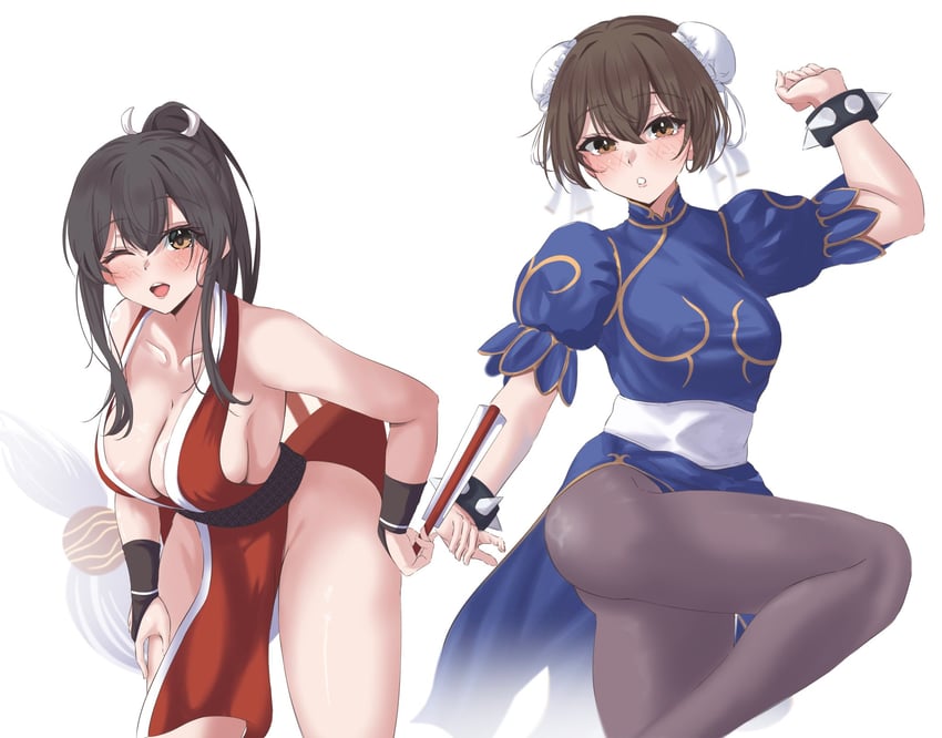 kaga, akagi, chun-li, and shiranui mai (kantai collection and 2 more) drawn by dr.plankton
