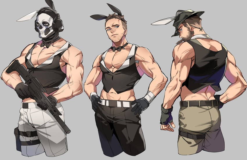 ghost, soap, and captain price (call of duty and 1 more) drawn by coni0771
