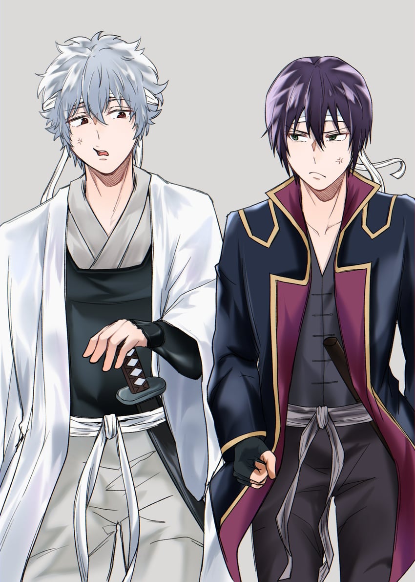 sakata gintoki and takasugi shinsuke (gintama) drawn by sayu_0_gn