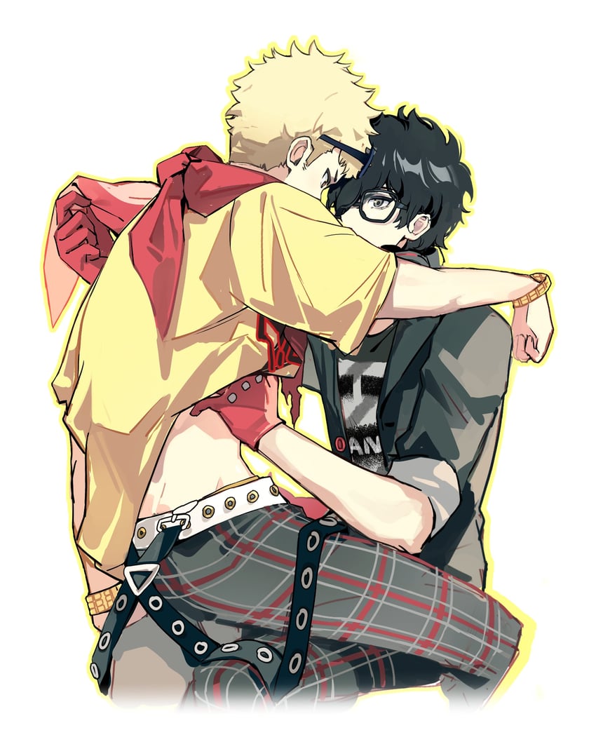 amamiya ren and sakamoto ryuuji (persona and 3 more) drawn by mu6051718