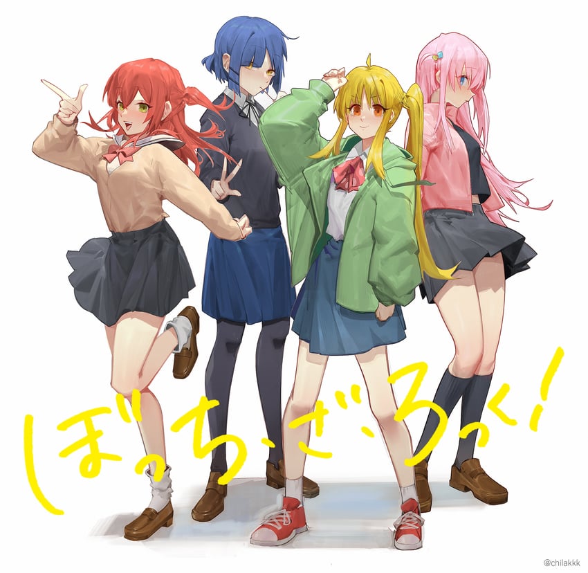 gotoh hitori, kita ikuyo, ijichi nijika, and yamada ryo (bocchi the rock!) drawn by chilakkk