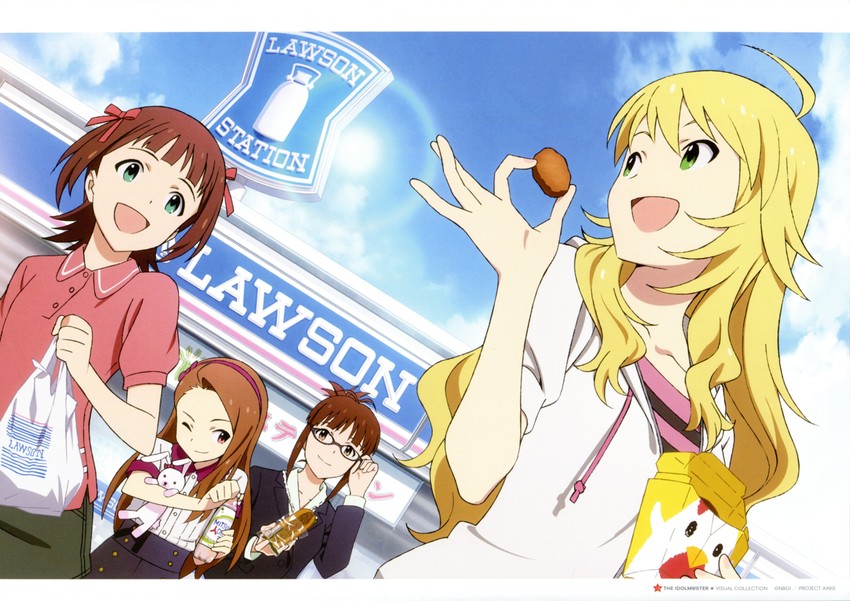 hoshii miki, amami haruka, minase iori, akizuki ritsuko, and usa-chan (idolmaster and 1 more)