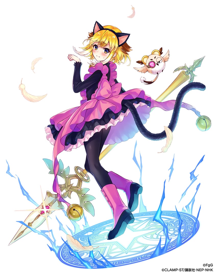 kinomoto sakura, kero, and minerva (cardcaptor sakura and 1 more) drawn by mikan_ame_(gumi)