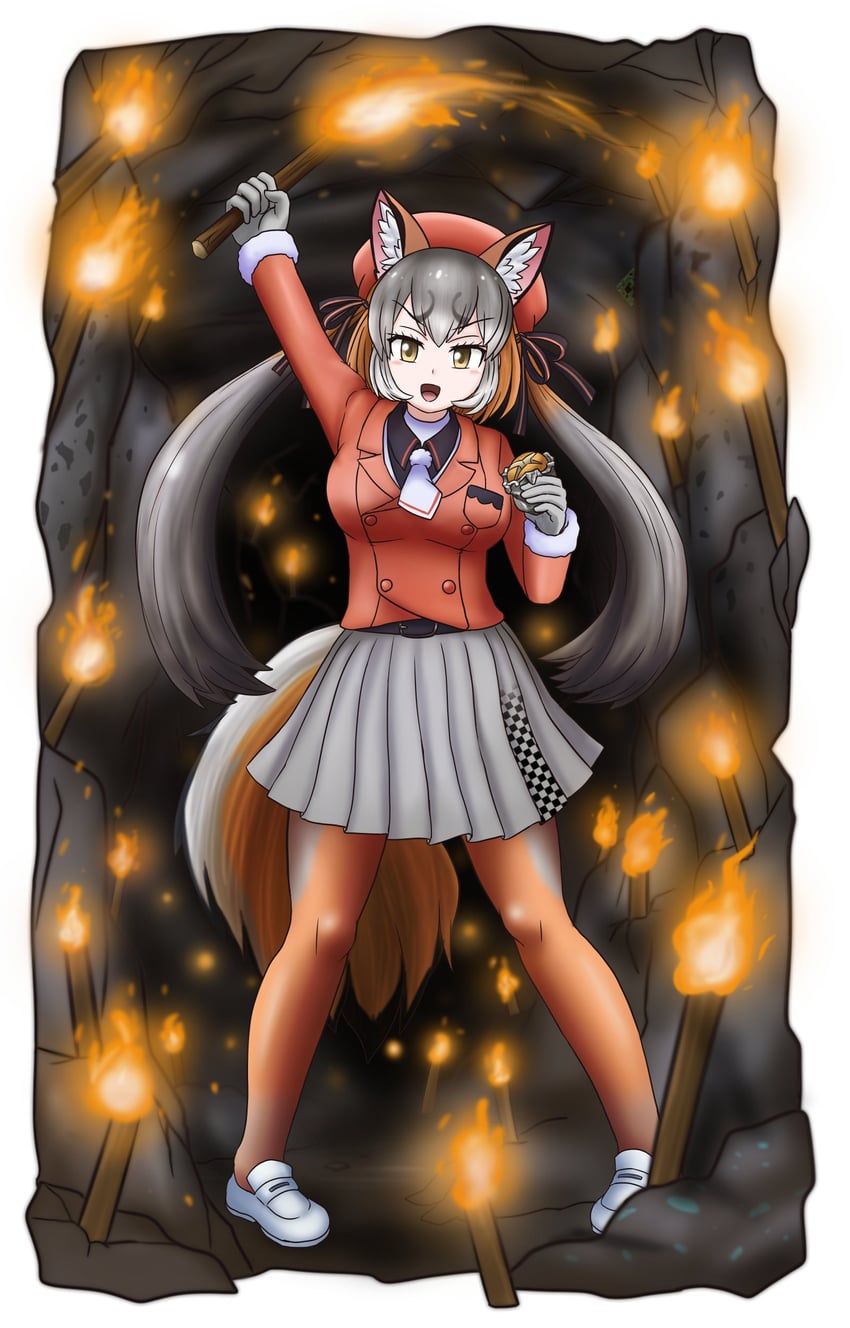 island fox (kemono friends and 2 more) drawn by adansosutega