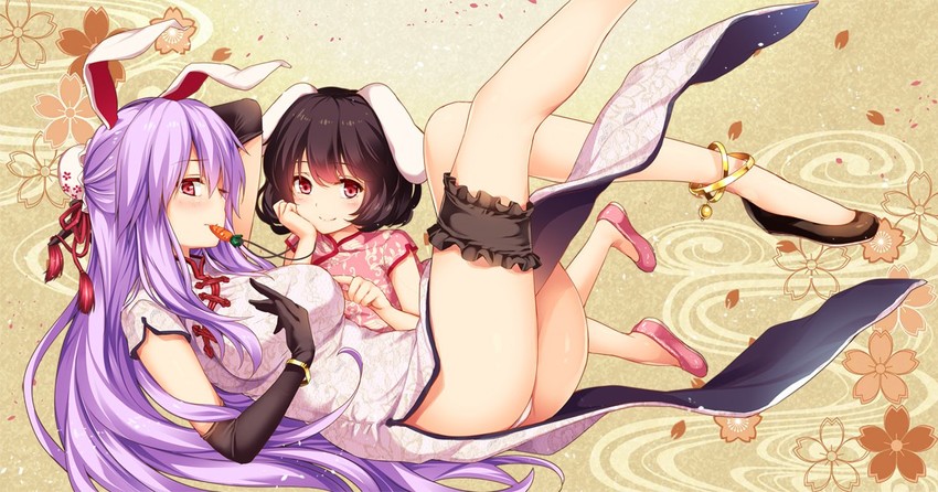 reisen udongein inaba and inaba tewi (touhou) drawn by monety