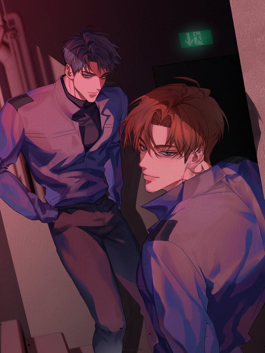 agent choi and ryu jaekwan (gwechul) drawn by yum_606