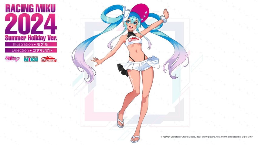 hatsune miku and racing miku (vocaloid and 2 more) drawn by mogumo