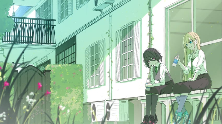 sakashita mina and seino ran (everlasting flowers) drawn by suzumori
