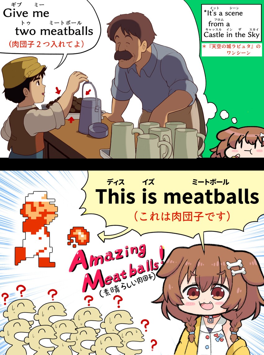 inugami korone, mario, listener, pazu, and fire mario (hololive and 3 more) drawn by matarou_(matarou072)