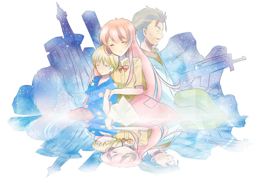 watashi, joshu-san, and grandfather (jinrui wa suitai shimashita) drawn by tooda_riko