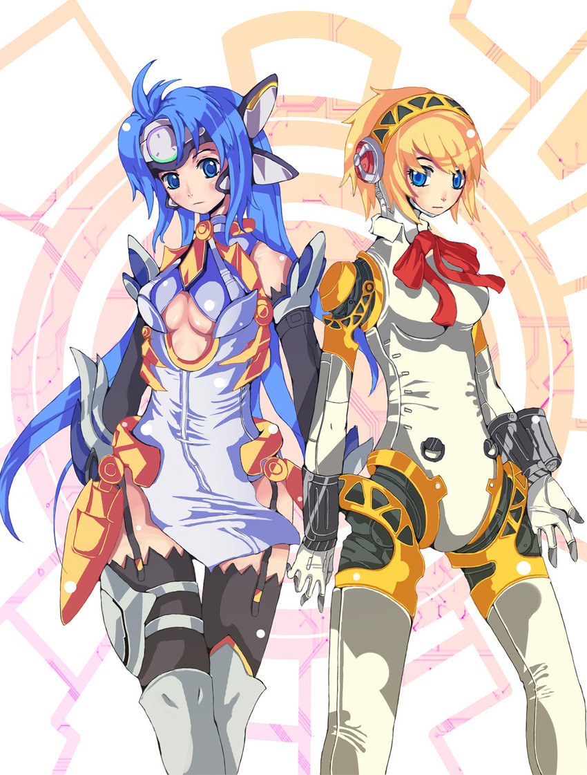 aigis and kos-mos (persona and 3 more) drawn by karasu_(qs9001080)