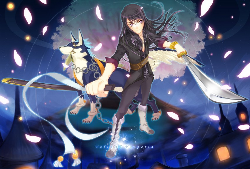 yuri lowell and repede (tales of and 1 more) drawn by shikago