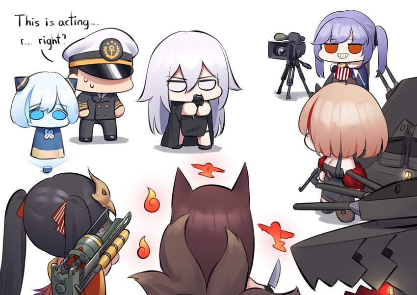 anya, taihou, commander, akagi, roon, and 3 more (azur lane and 2 more) drawn by whitter