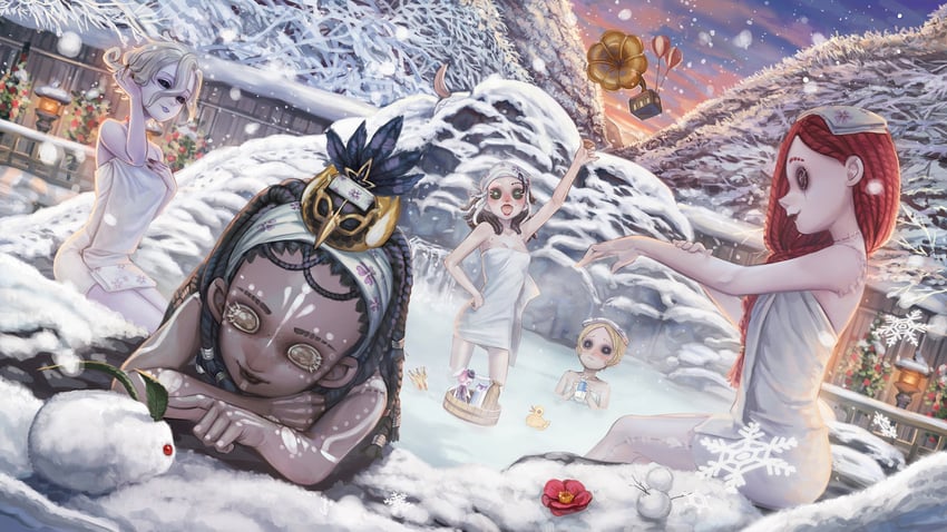 mary, tracy reznik, fiona gilman, patricia dorval, and demi bourbon (identity v)