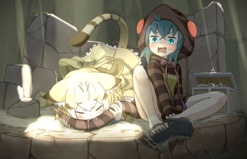 tsuchinoko and sand cat (kemono friends and 1 more) drawn by onefiresticks