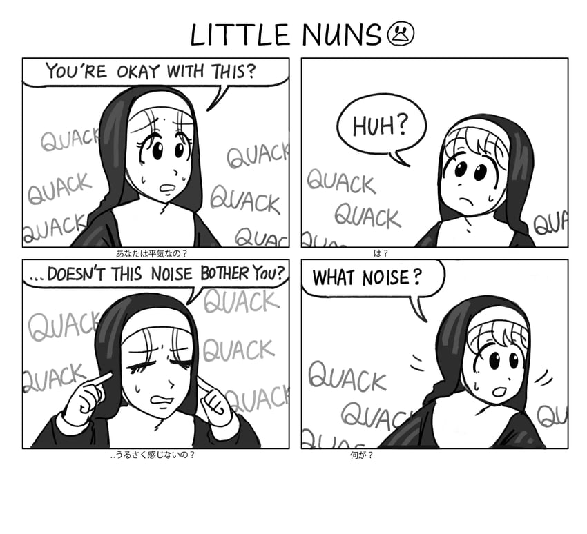 clumsy nun and eyelashes nun (little nuns) drawn by diva_(hyxpk)