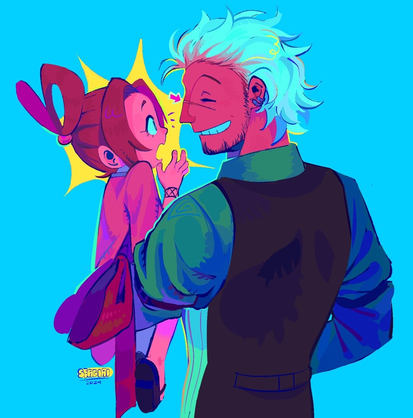 pearl fey and godot (ace attorney) drawn by seagiri