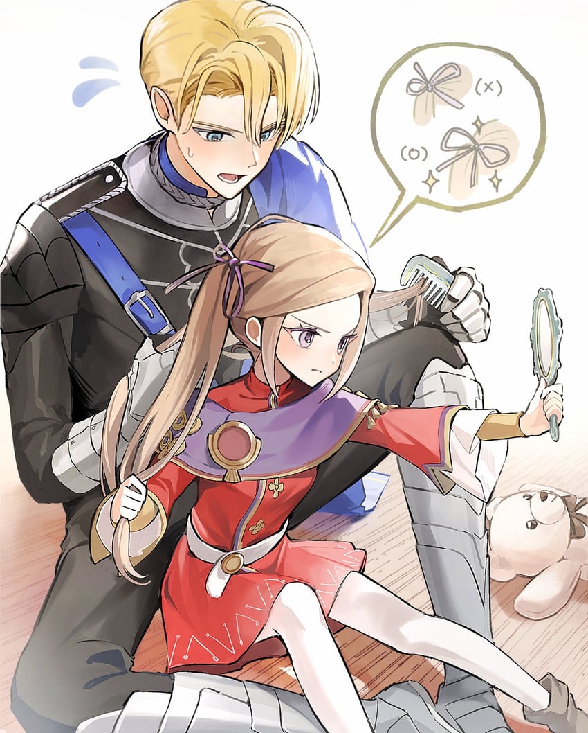edelgard von hresvelg and dimitri alexandre blaiddyd (fire emblem and 1 more) drawn by ikaikakka