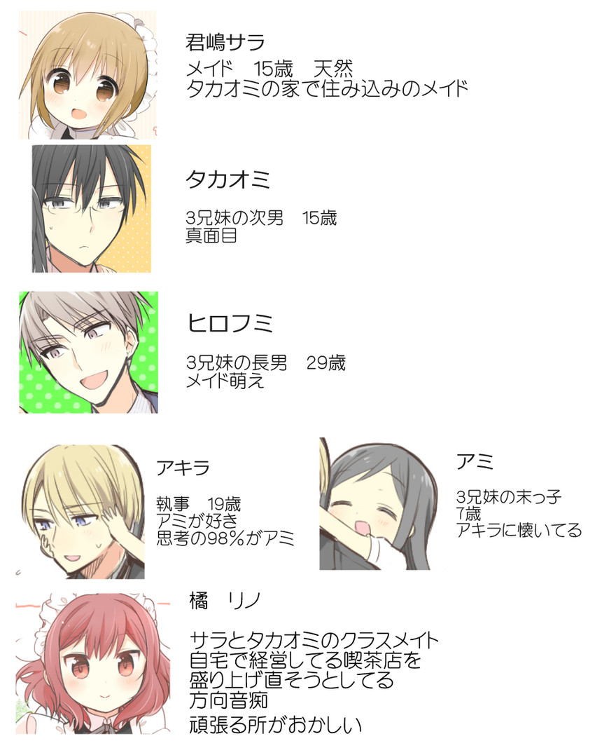 kimijima sara, takaomi, akira, ami, hirofumi, and 1 more (original and 1 more) drawn by ouhara_lolong