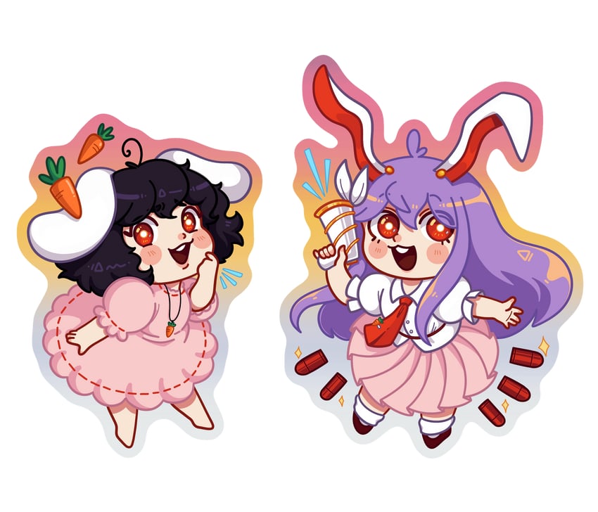 reisen udongein inaba and inaba tewi (touhou) drawn by carnelscorner