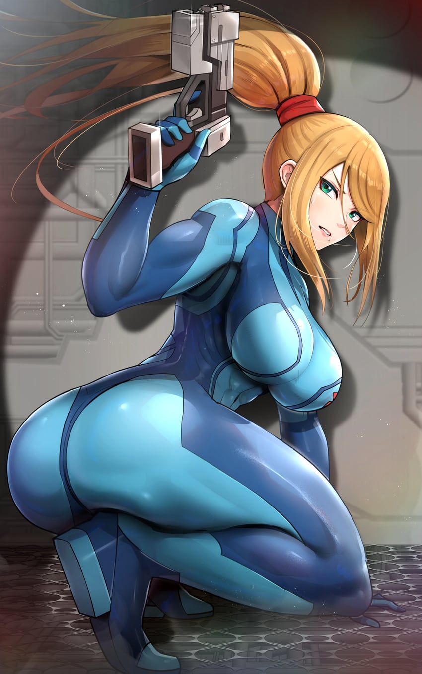 samus aran (metroid and 1 more) drawn by gonzarez
