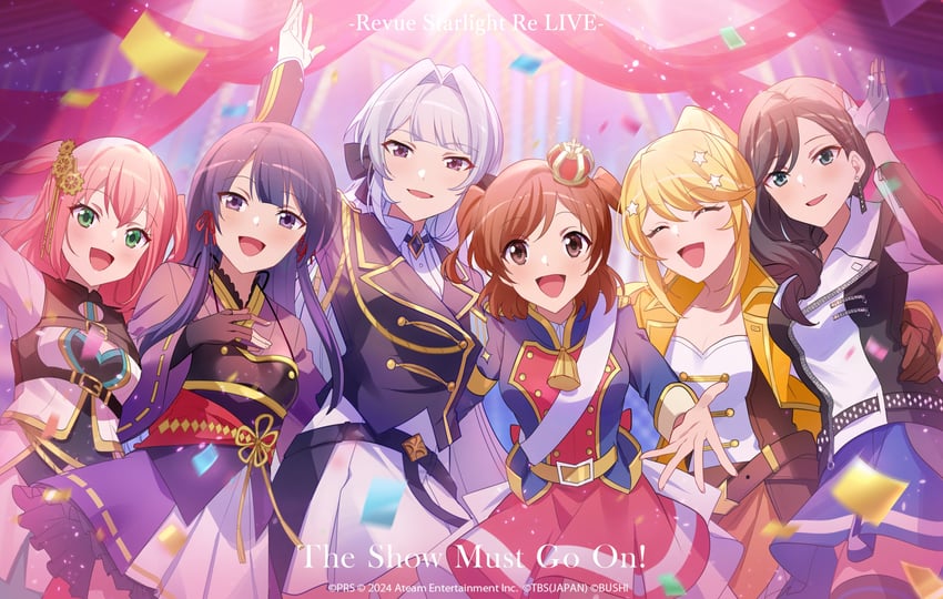 aijou karen, tomoe tamao, yukishiro akira, yanagi koharu, ootsuki aruru, and 1 more (shoujo kageki revue starlight and 1 more)