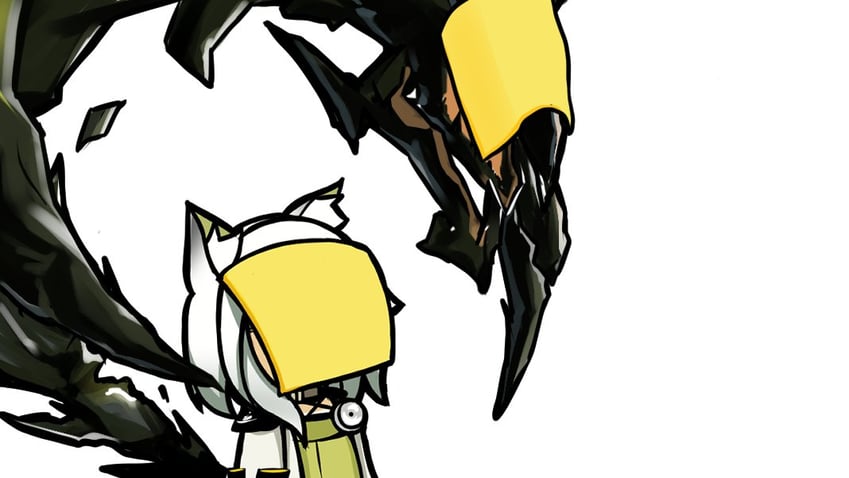 kal'tsit and mon3tr (arknights) drawn by orange_crayon!