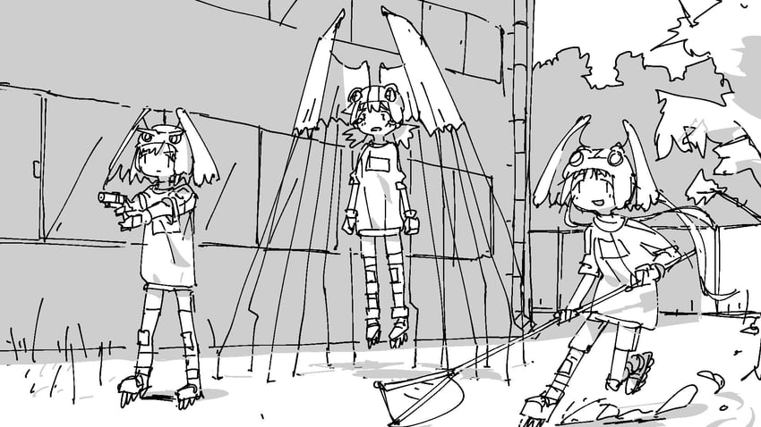 ootani yuri, tomine kasumi, and kawamura kumi (alien nine) drawn by tsukumizu_yuu