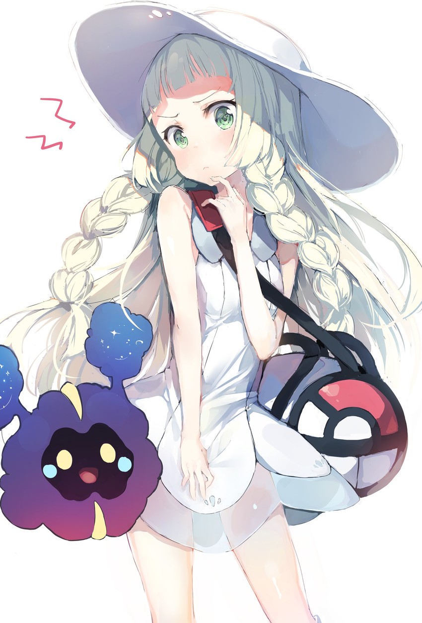 lillie and cosmog (pokemon and 1 more) drawn by umibouzu_(niito)