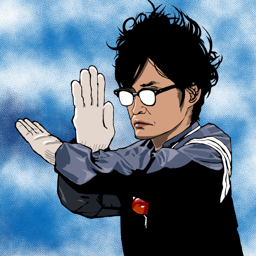 anno hideaki and yasuda ken (real life and 2 more) drawn by kamu_(kamu-fb)