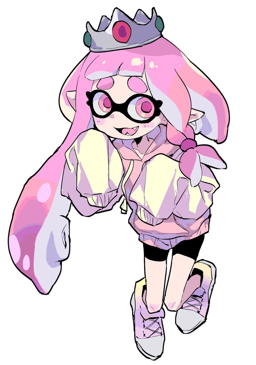 inkling player character and inkling girl (splatoon) drawn by splt_zz