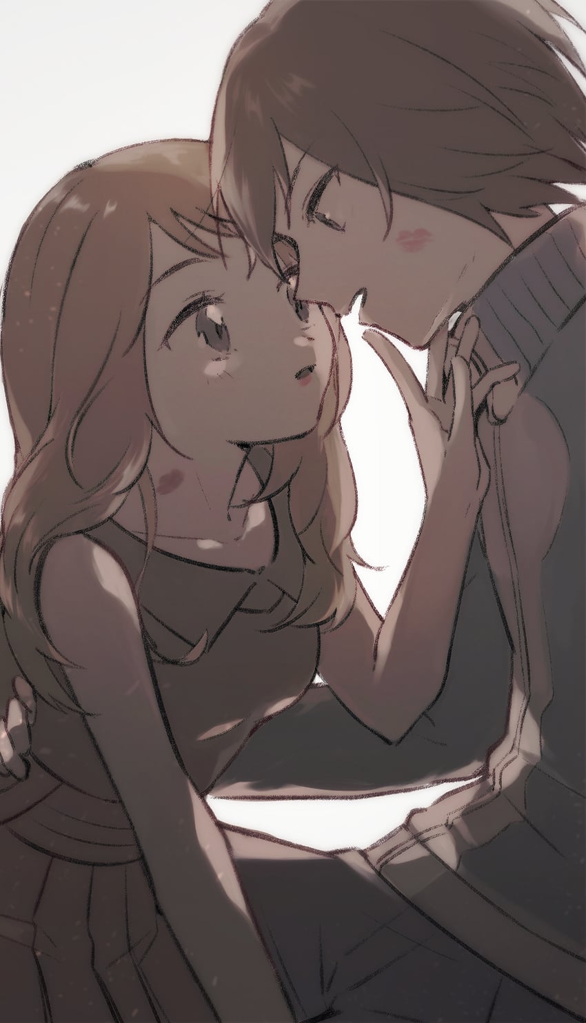 serena and calem (pokemon and 1 more) drawn by hiryoou