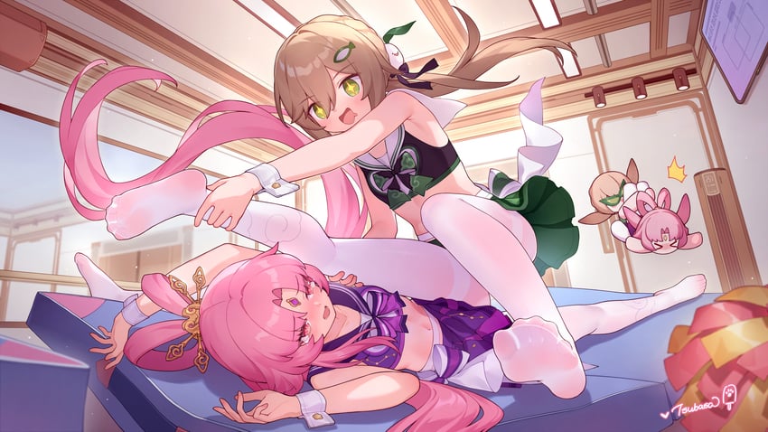 fu xuan and qingque (honkai and 1 more) drawn by tsubasa_tsubasa