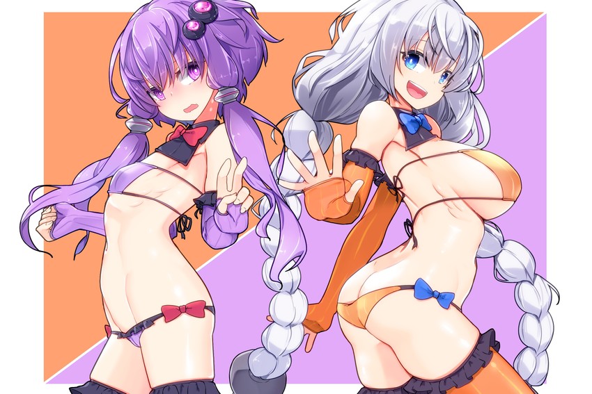 yuzuki yukari and kizuna akari (voiceroid) drawn by pon_(shind_997)