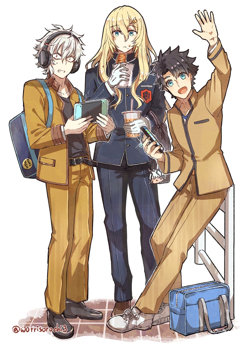 fujimaru ritsuka, caenis, kadoc zemlupus, and kirschtaria wodime (fate and 1 more) drawn by worrisorochi