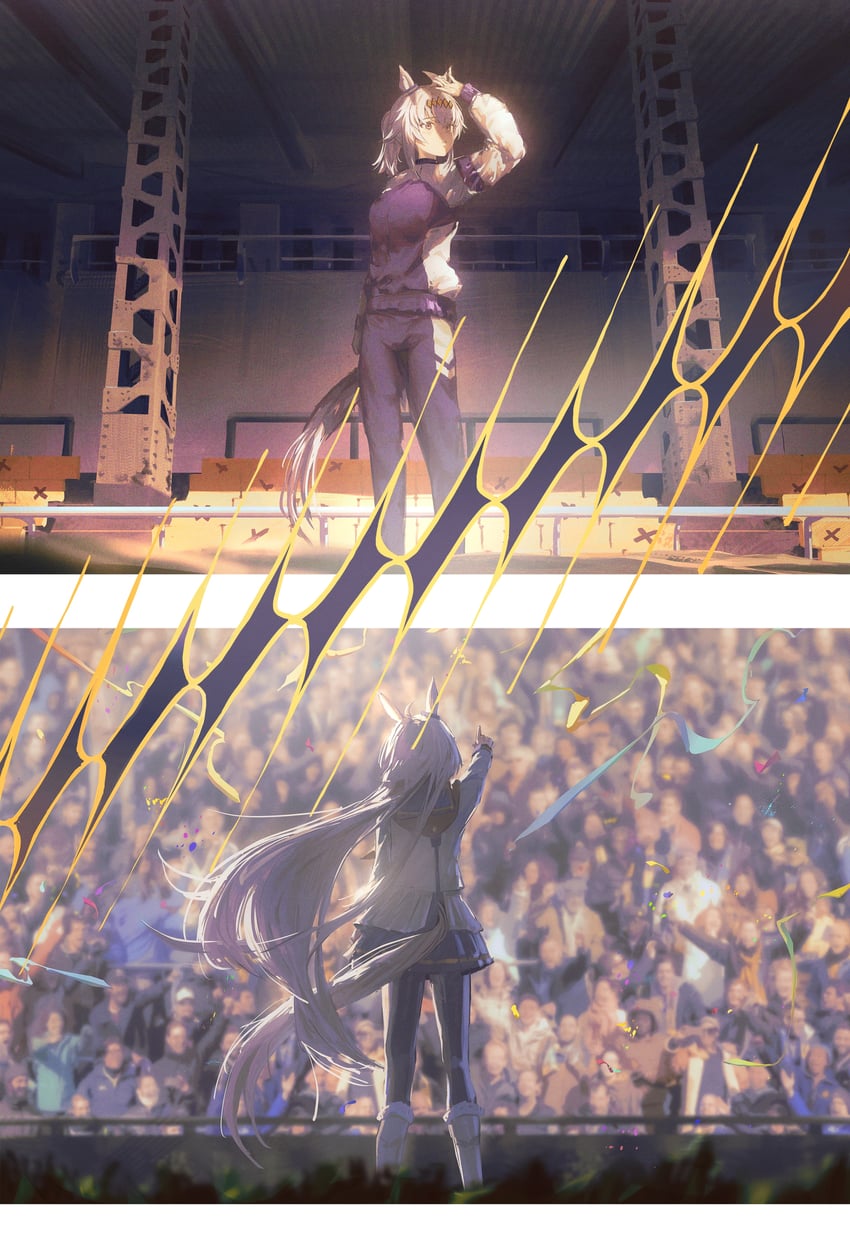 oguri cap (umamusume and 1 more) drawn by cute_mdr