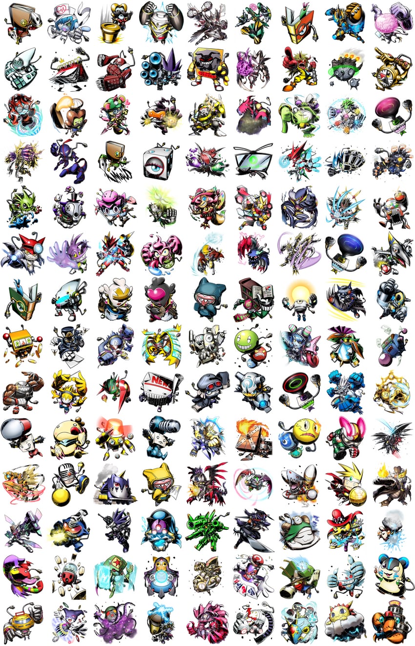 gatchmon, offmon, dokamon, hackmon, musimon, and 121 more (digimon and 1 more)