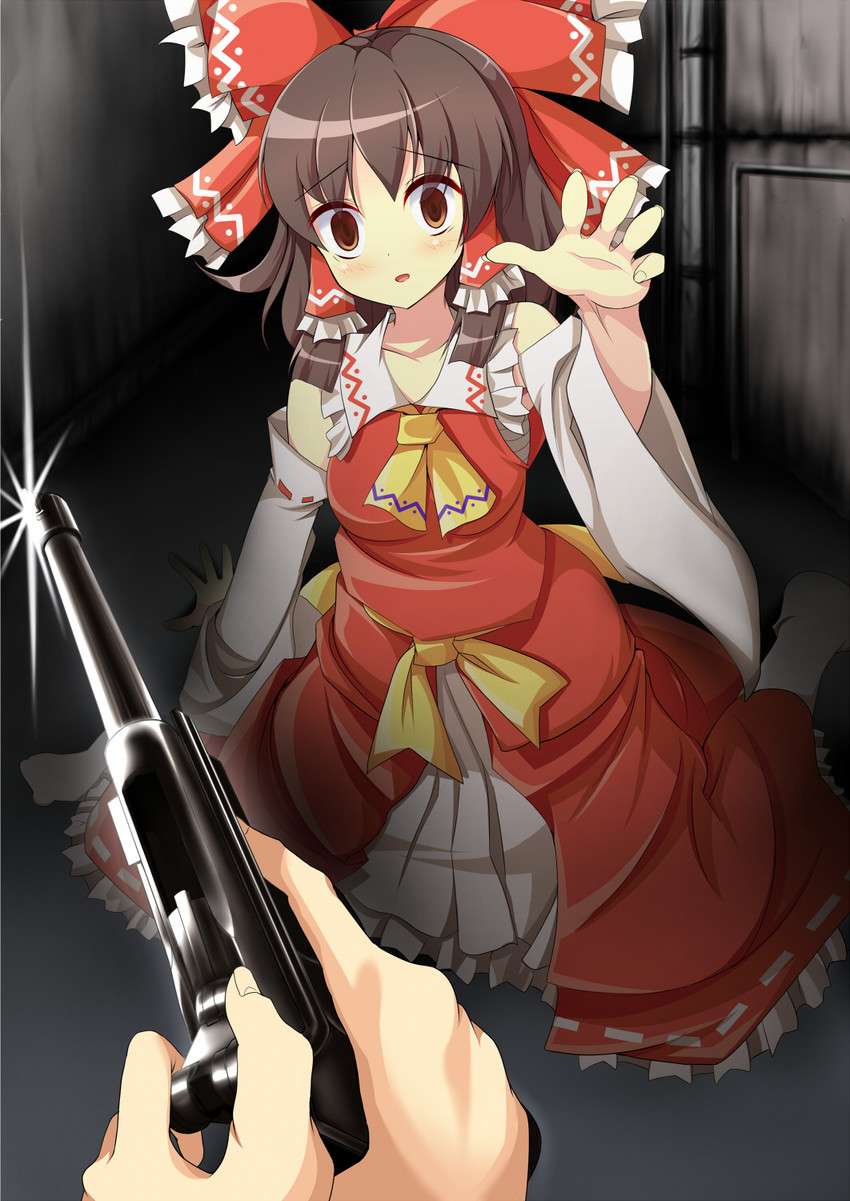 hakurei reimu, kanna, and suzuki (touhou and 1 more) drawn by szk