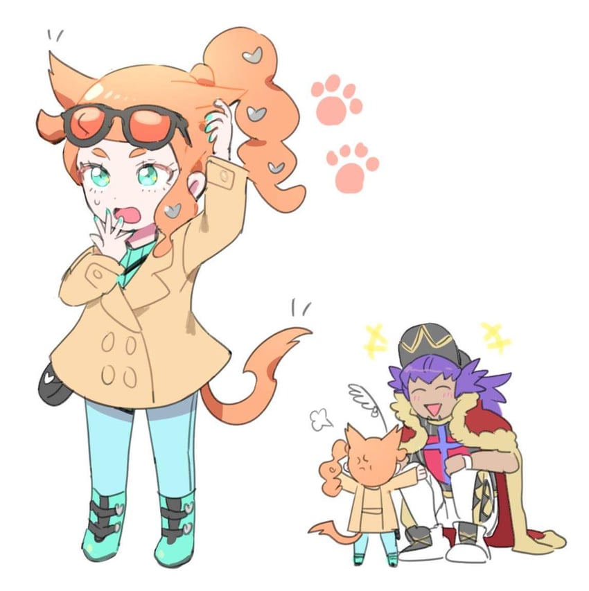 leon and sonia (pokemon and 1 more) drawn by dede_(qwea_00000)