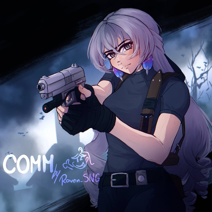 leon s. kennedy and bronya rand (honkai and 3 more) drawn by raven_sng
