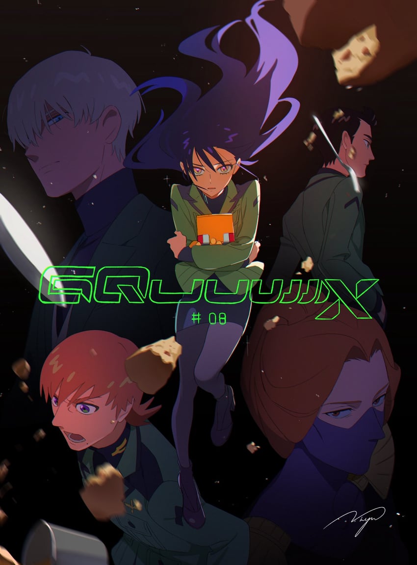nyaan, conch, xavier olivette, kycilia zabi, shirouzu, and 1 more (gundam and 1 more) drawn by nakamura_mayumi